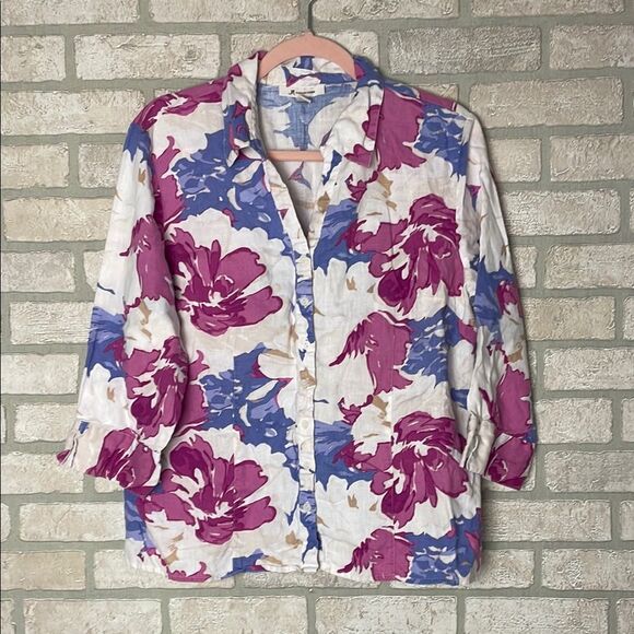 JM Collection 100% Linen shirt Blouse size 16 - Picture 1 of 5